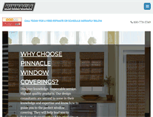 Tablet Screenshot of pinnaclewindowcoverings.com